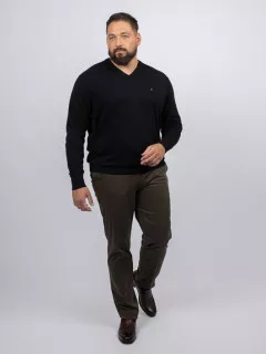 Pull Col V Noir Tommy Hilfiger Grande Taille noir homme grande taille - Capelstore