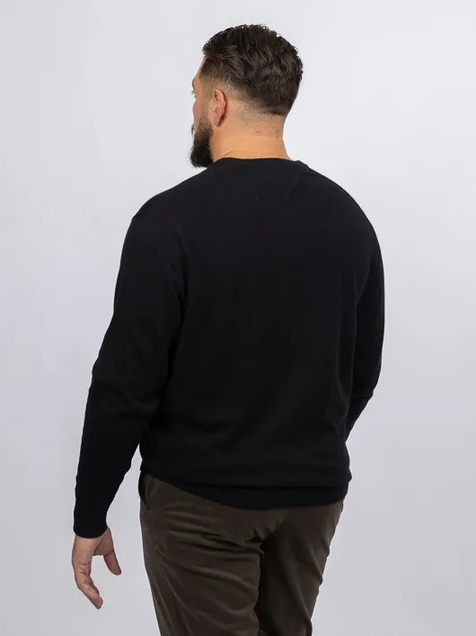 Pull Col V Noir Tommy Hilfiger Grande Taille noir homme grande taille - Capelstore