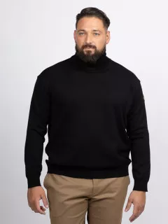 Pull Col Roule Noir Paul&shark Grande Taille  homme grande taille - Capelstore