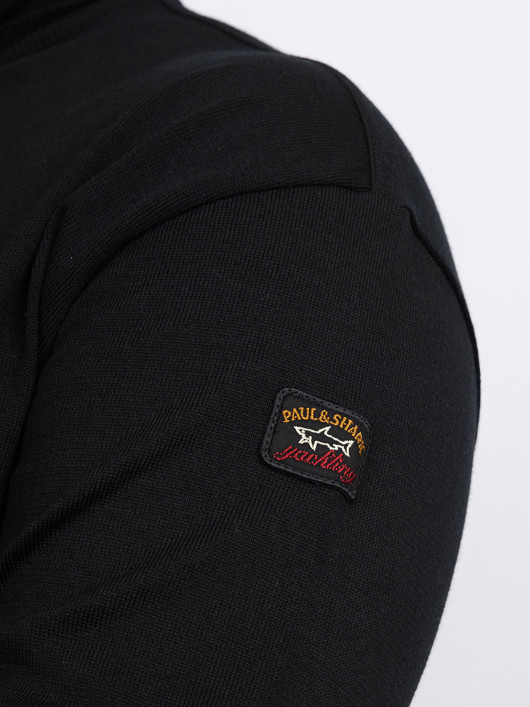Pull Col Roule Noir Paul&shark Grande Taille  homme grande taille - Capelstore