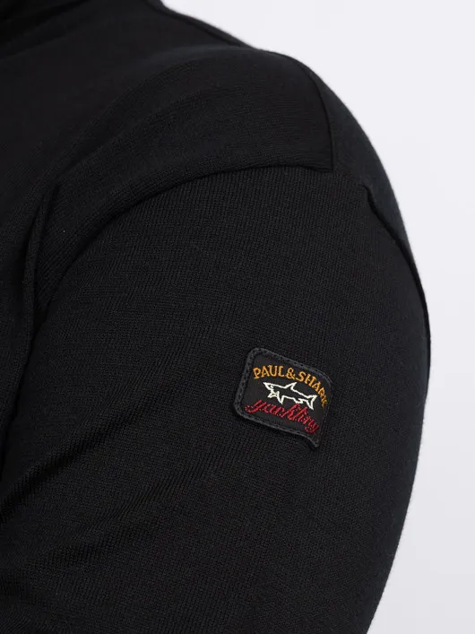 Pull Col Roule Noir Paul&shark Grande Taille  homme grande taille - Capelstore