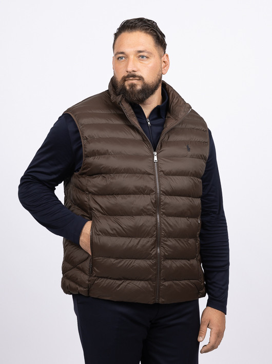 Doudoune Sans Manches Ralph Lauren Grande Taille marron homme grande taille - Capelstore
