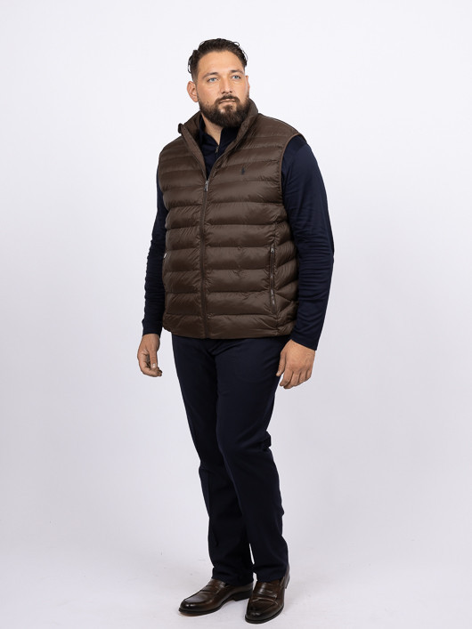 Doudoune Sans Manches Ralph Lauren Grande Taille marron homme grande taille - Capelstore