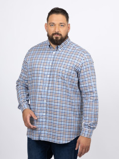 Chemise Carreaux Ralph/leo Capel Grande Taille blanc/marine/marron homme grande taille - Capelstore