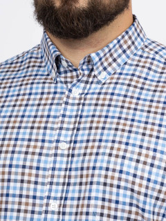 Chemise Carreaux Ralph/leo Capel Grande Taille blanc/marine/marron homme grande taille - Capelstore