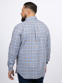 Chemise Carreaux Ralph/leo Capel Grande Taille blanc/marine/marron homme grande taille - Capelstore