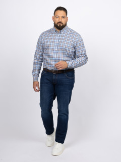 Chemise Carreaux Ralph/leo Capel Grande Taille blanc/marine/marron homme grande taille - Capelstore