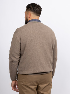 Pull Cachemire Enzo V Marron Glace Capel Grande Taille marron homme grande taille - Capelstore