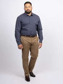 Chemise Motif Puzzle Gianni Capel Grande Taille marine/marron/beige homme grande taille - Capelstore