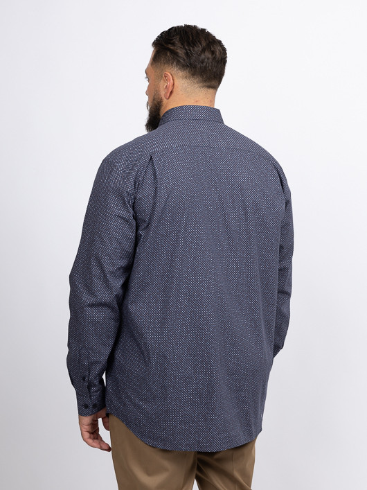 Chemise Motif Puzzle Gianni Capel Grande Taille marine/marron/beige homme grande taille - Capelstore