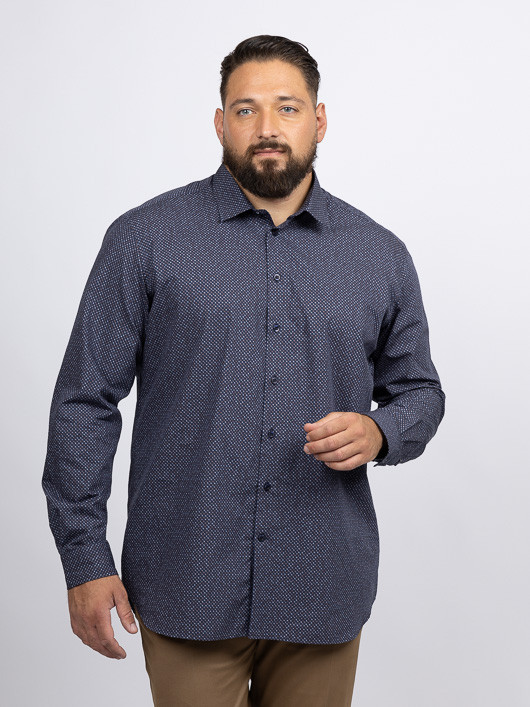 Chemise Motif Puzzle Gianni Capel Grande Taille marine/marron/beige homme grande taille - Capelstore