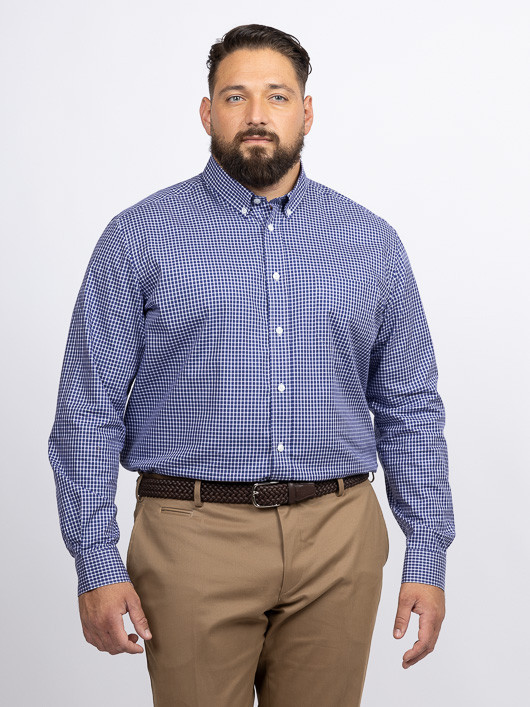 Chemise Ã Carreaux Ralph Capel Grande Taille marine homme grande taille - Capelstore