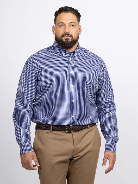 Chemise Ã Carreaux Ralph Capel Grande Taille marine homme grande taille - Capelstore