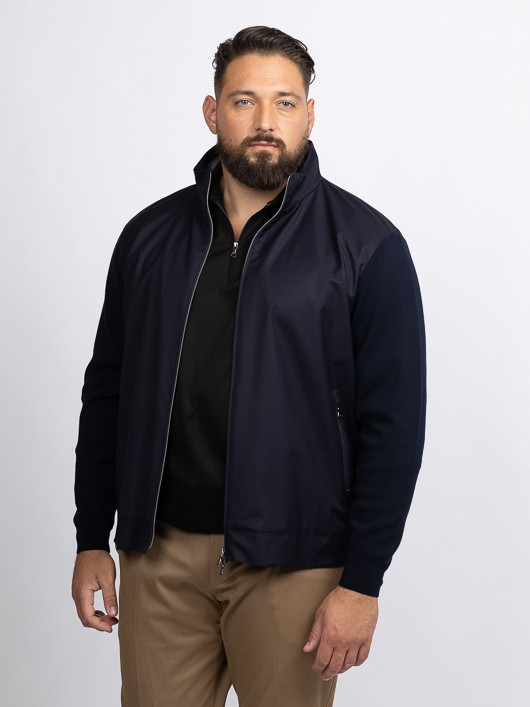 Cardigan Avec Tissu Loro Piana Paul & Shark Grande Taille marine homme grande taille - Capelstore