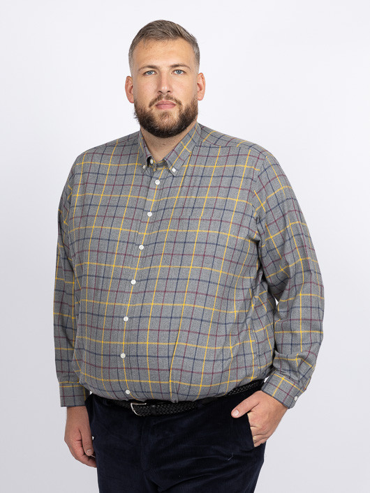 Chemise Ralph Ã Carreaux Capel Grande Taille gris/jaune/bordeaux homme grande taille - Capelstore