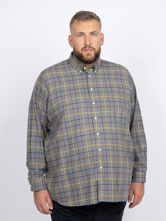 Chemise Ralph Ã Carreaux Capel Grande Taille gris/jaune/bordeaux homme grande taille - Capelstore
