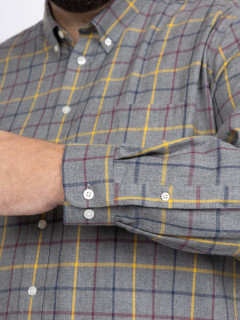 Chemise Ralph Ã Carreaux Capel Grande Taille gris/jaune/bordeaux homme grande taille - Capelstore