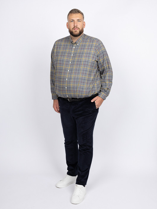 Chemise Ralph Ã Carreaux Capel Grande Taille gris/jaune/bordeaux homme grande taille - Capelstore