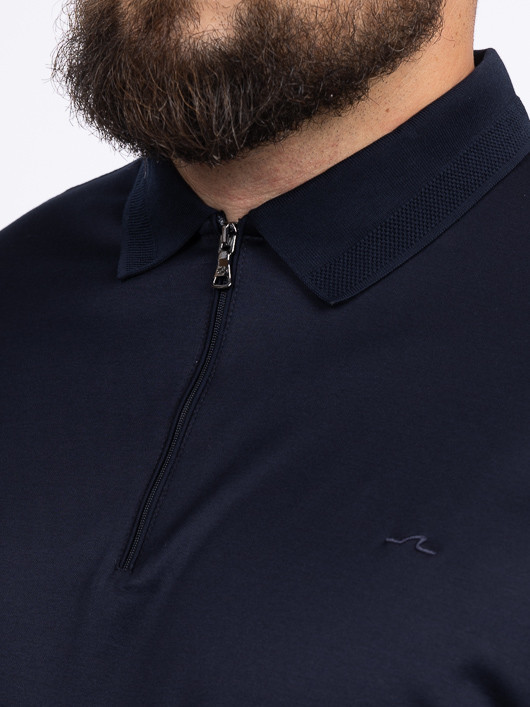 Polo Ml Zippe Paul & Shark Grande Taille marine homme grande taille - Capelstore