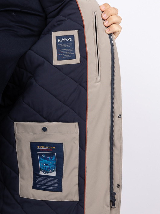 Parka Typhoon Paul & Shark Grande Taille beige homme grande taille - Capelstore
