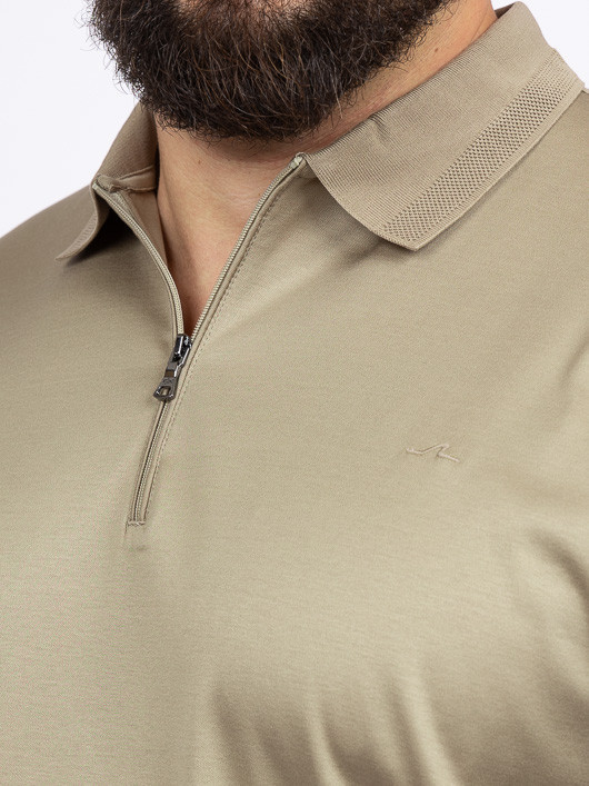 Polo Ml Beige Zippe Paul&shark Grande Taille beige homme grande taille - Capelstore