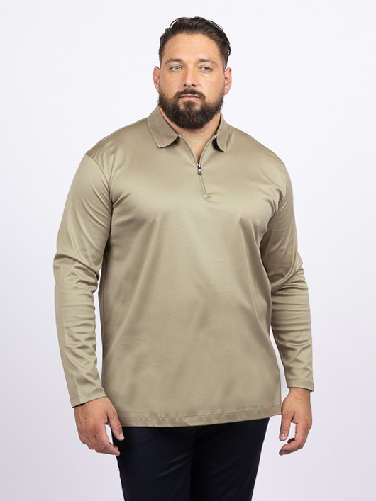 Polo Ml Beige Zippe Paul&shark Grande Taille beige homme grande taille - Capelstore