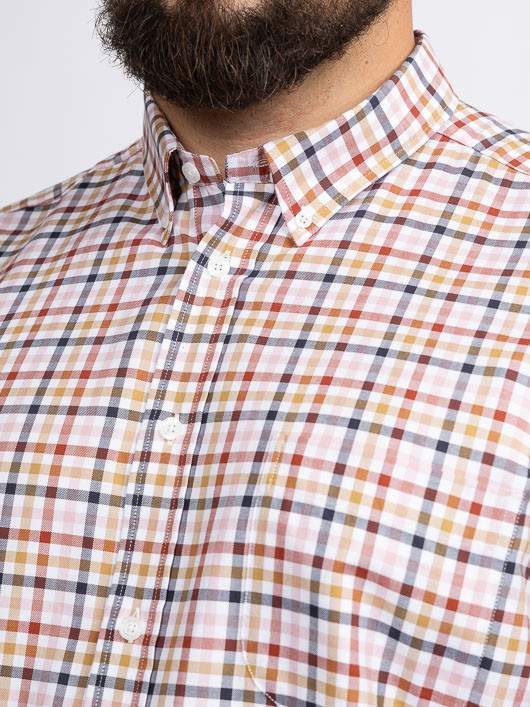 Chemise Ã Carreaux Ralph Capel Grande Taille blanc/marine/marron homme grande taille - Capelstore