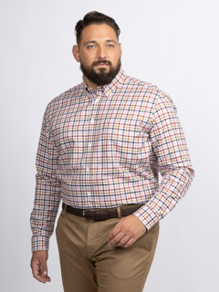 Chemise Ã Carreaux Ralph Capel Grande Taille blanc/marine/marron homme grande taille - Capelstore