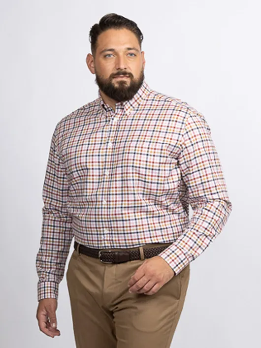 Chemise Ã Carreaux Ralph Capel Grande Taille blanc/marine/marron homme grande taille - Capelstore