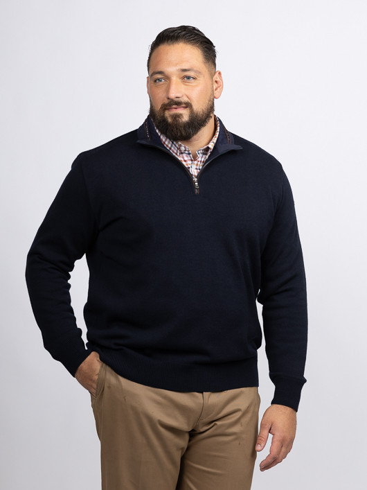 Pull Camionneur Paul & Shark Grande Taille marine homme grande taille - Capelstore