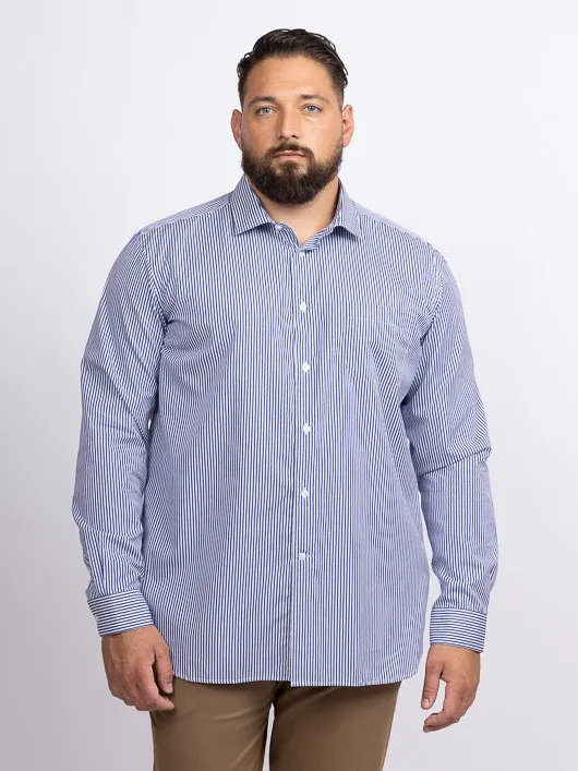 Chemise Rayee Max P/leo Capel Grande Taille blanc homme grande taille - Capelstore