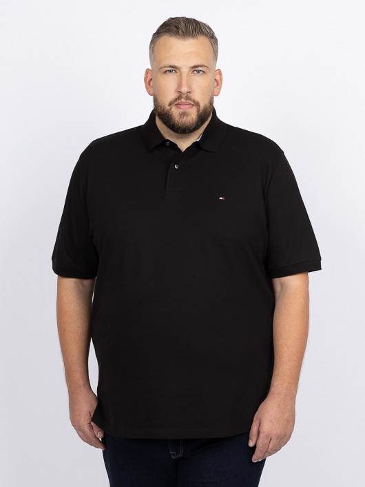 Polo Noir Logo Drapeau Tommy Hilfiger Grande Taille noir homme grande taille - Capelstore