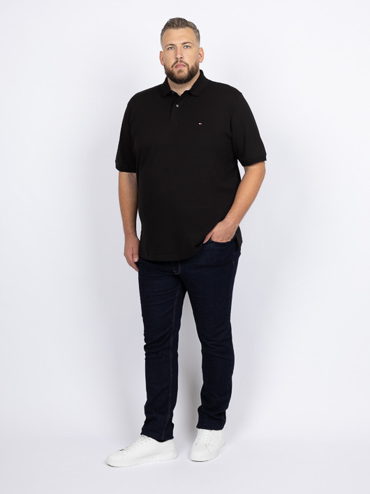 Polo Noir Logo Drapeau Tommy Hilfiger Grande Taille noir homme grande taille - Capelstore