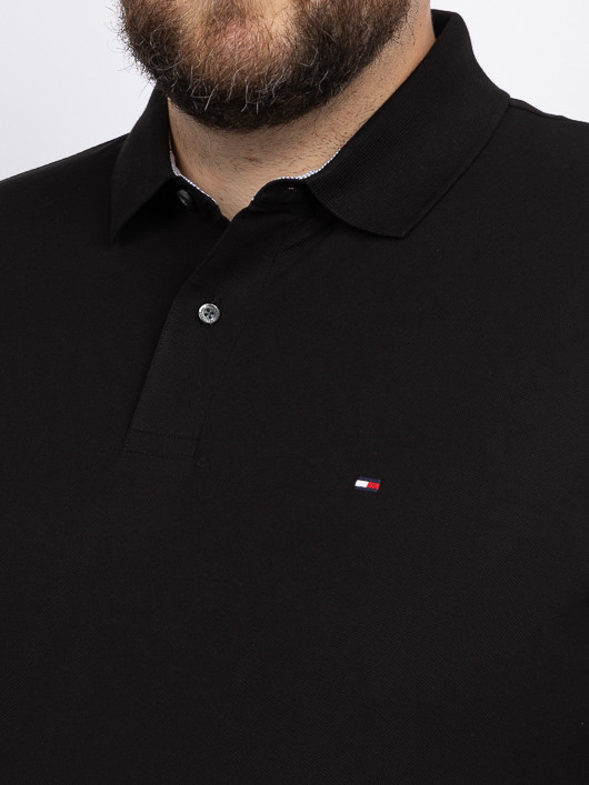 Polo Noir Logo Drapeau Tommy Hilfiger Grande Taille noir homme grande taille - Capelstore