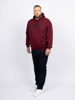 Sweat Capuche Brode Tommy Hilfiger Grande Taille bordeaux homme grande taille - Capelstore