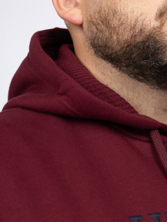 Sweat Capuche Brode Tommy Hilfiger Grande Taille bordeaux homme grande taille - Capelstore