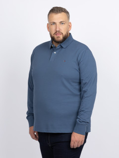 Polo Bleu Manches Longues Tommy Hilfiger Grande Taille bleu homme grande taille - Capelstore