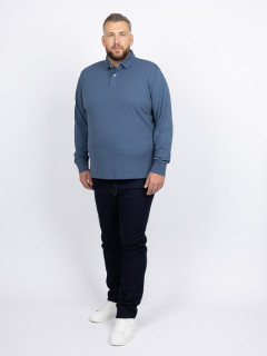 Polo Bleu Manches Longues Tommy Hilfiger Grande Taille bleu homme grande taille - Capelstore