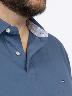 Polo Bleu Manches Longues Tommy Hilfiger Grande Taille bleu homme grande taille - Capelstore
