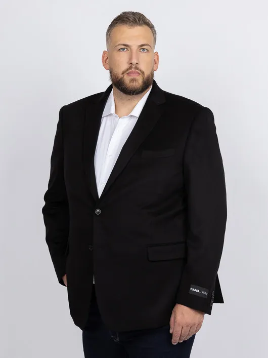 Veste Cachemire Noire Capel Grande Taille  homme grande taille - Capelstore
