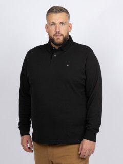 Polo Noir Manches Longues Tommy Hilfiger Grande Taille noir homme grande taille - Capelstore