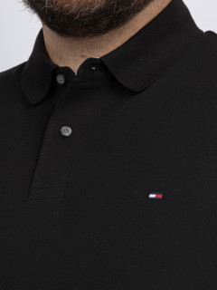 Polo Noir Manches Longues Tommy Hilfiger Grande Taille noir homme grande taille - Capelstore