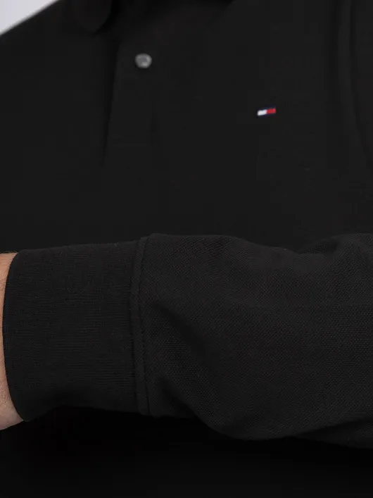 Polo Noir Manches Longues Tommy Hilfiger Grande Taille noir homme grande taille - Capelstore