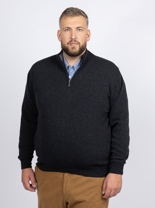 Pull Lino Camionneur Capel Grande Taille anthracite homme grande taille - Capelstore