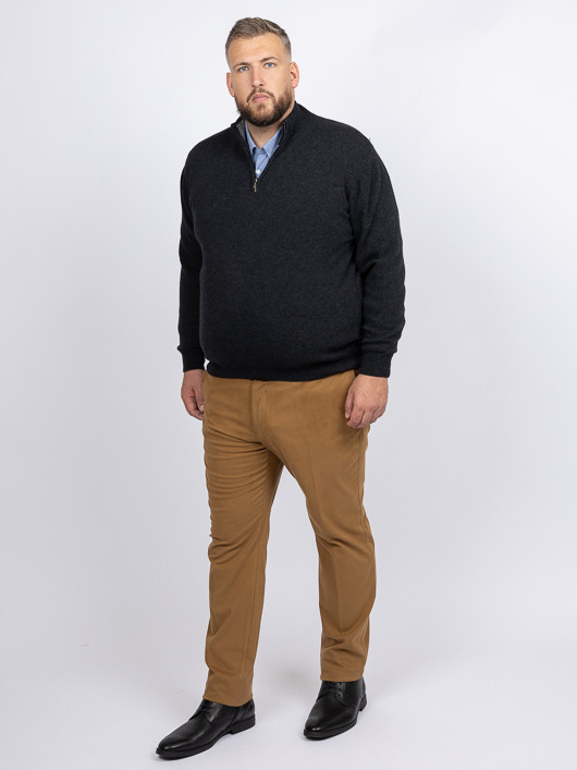 Pull Lino Camionneur Capel Grande Taille anthracite homme grande taille - Capelstore
