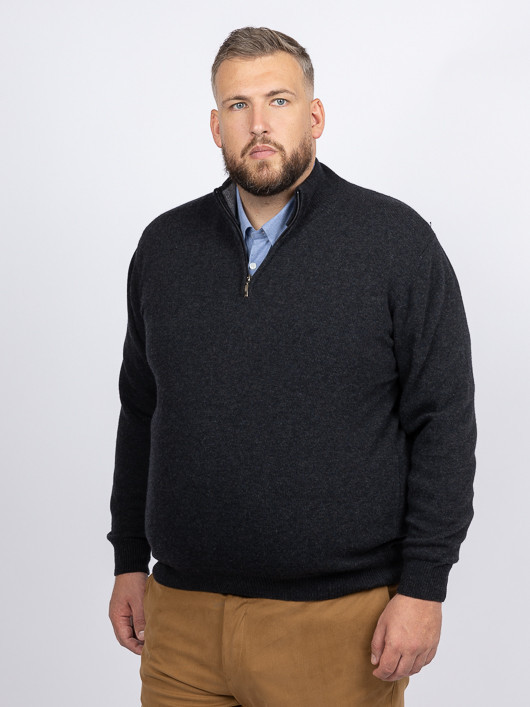 Pull Lino Camionneur Capel Grande Taille anthracite homme grande taille - Capelstore