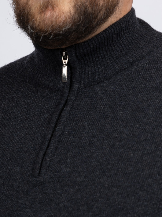 Pull Lino Camionneur Capel Grande Taille anthracite homme grande taille - Capelstore