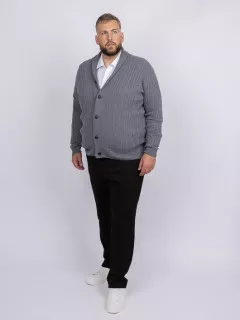 Cardigan Giacomo Gris Torsades Capel Grande Taille gris homme grande taille - Capelstore
