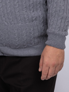 Cardigan Giacomo Gris Torsades Capel Grande Taille gris homme grande taille - Capelstore
