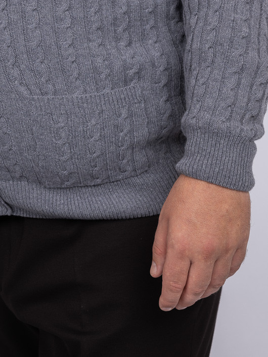 Cardigan Giacomo Gris Torsades Capel Grande Taille gris homme grande taille - Capelstore